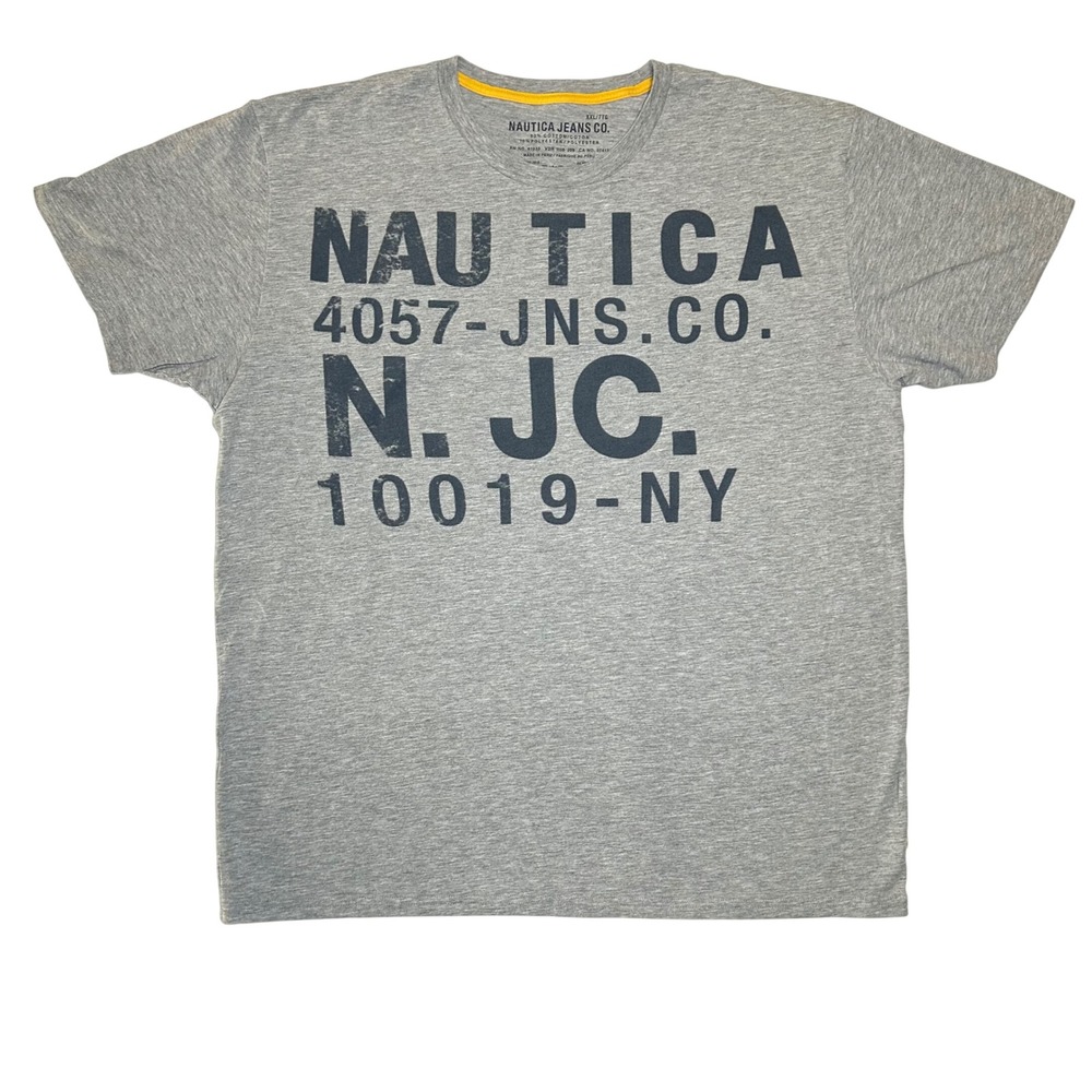 Nautica Jeans Co Mens Gray Graphic T Shirt Size‎ XXL